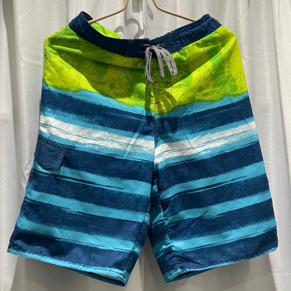 TRIANGLE Lined Colorful Swim Trunks YL 12/14